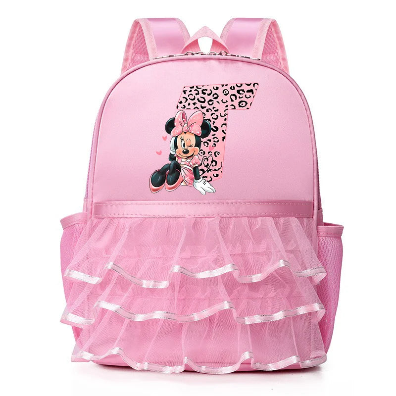 Minnie Mouse Children Kawaii Bag for Girl Dance Bag Kid Letter Pink Dancing Backpacks Girl Ballet Dance Bag Baby School Backpack
