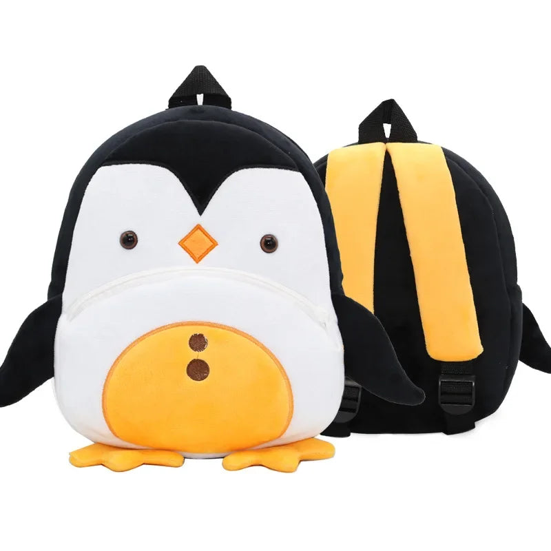 Cartoon Animal Kids Backpack Double Shoulder Plush Nursery Children Bag Customizable Printing Breathable Lightweight