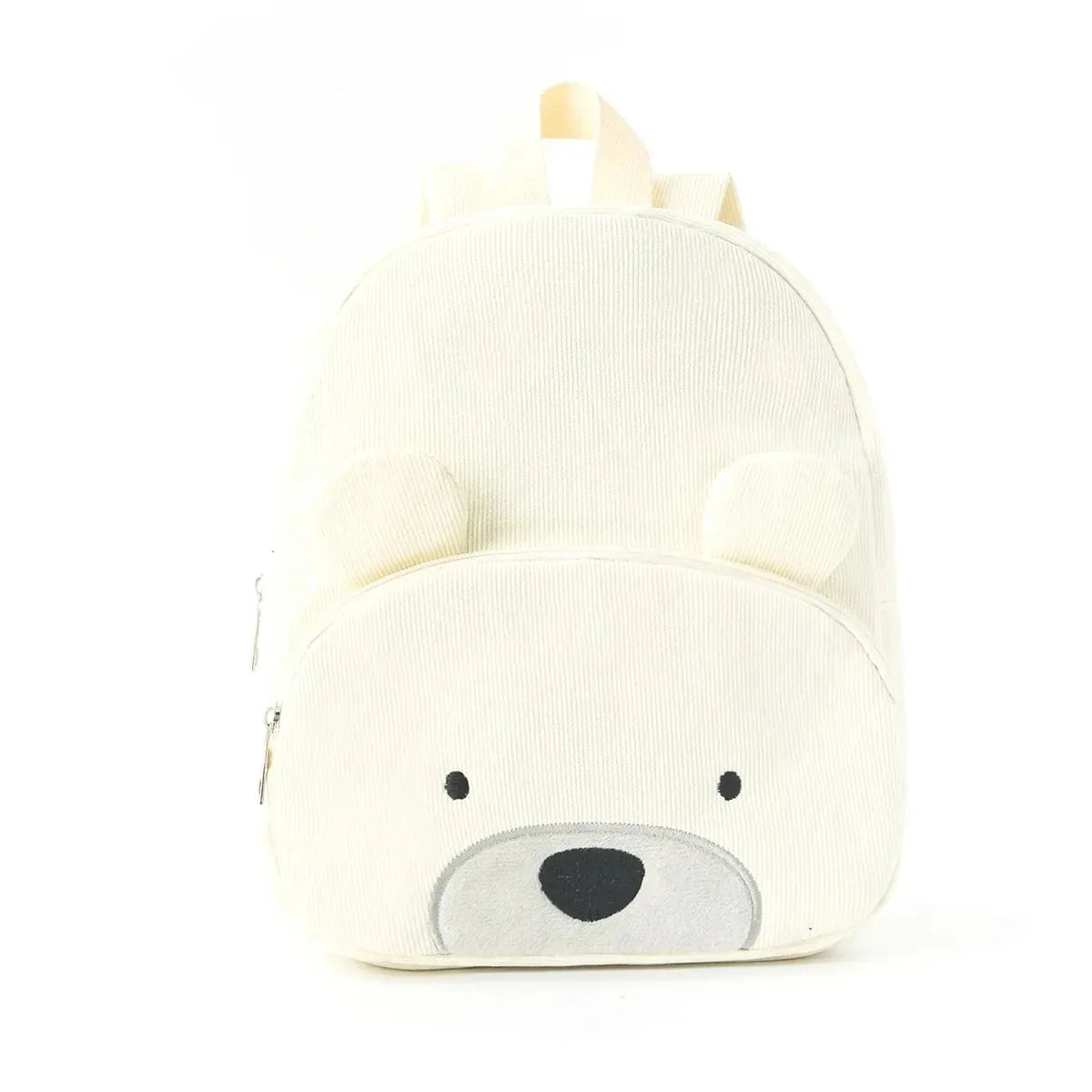 Customized Name Toddler Backpack - Cartoon Bear Corduroy Bag with Large Capacity, Embroidered Name Plush Backpack for Kids