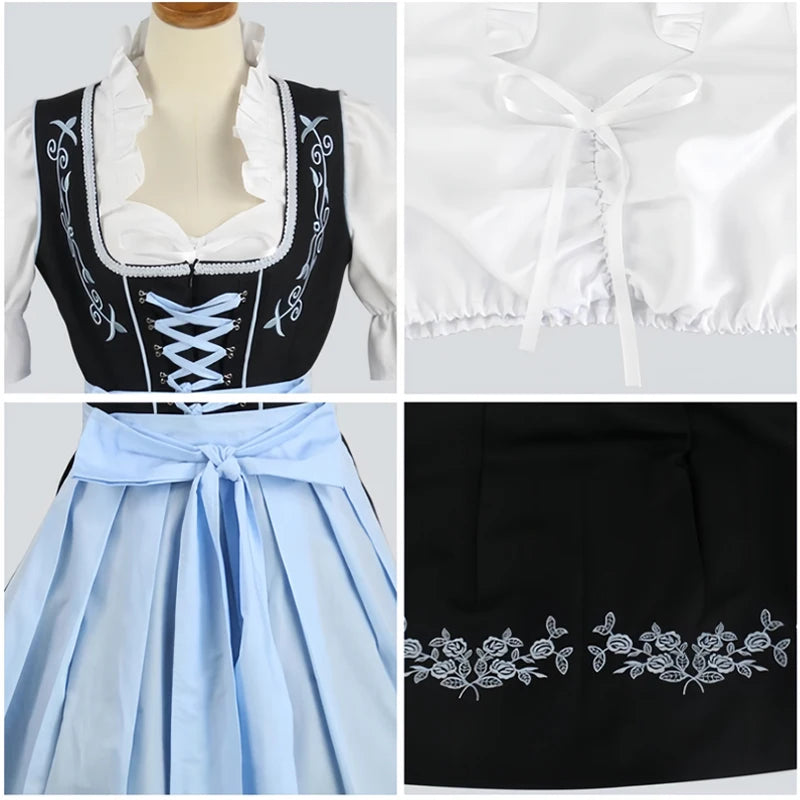 Oktoberfest-Kostüme Damen Dirndlkleider Deutsche Kleider für Bierfest Bayerischer Karneval Halloween Kleid in Übergröße