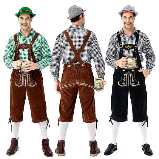 Männer Bayerisches Bier Männliches Hemd Strampler Shorts Set Cosplay Kostüm Deutsches Oktoberfest Kostüme Halloween Festival Party Outfit