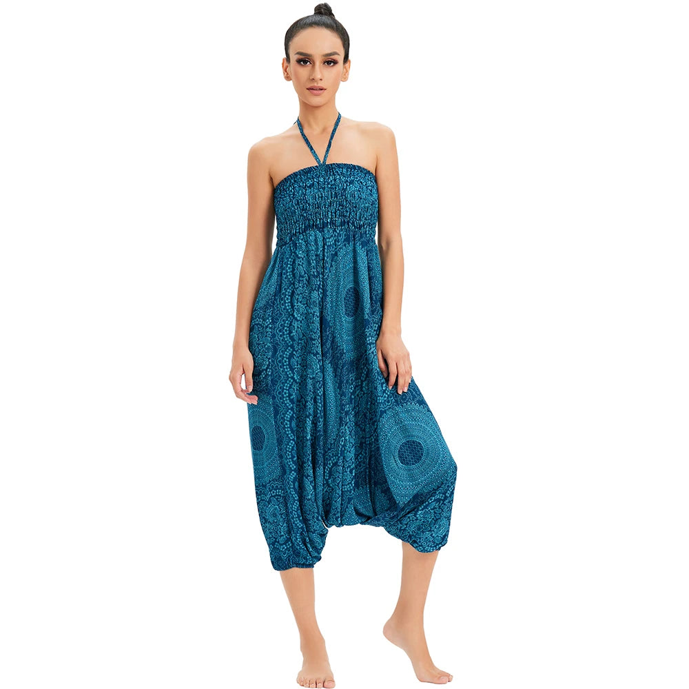 Bohemian Hosen Frauen Pantalones Mujer Hippie Hohe Taille Rayon Harem Baggy Boho Yoga Strand Tragen Gießen Femme Calca Feminina Gedruckt