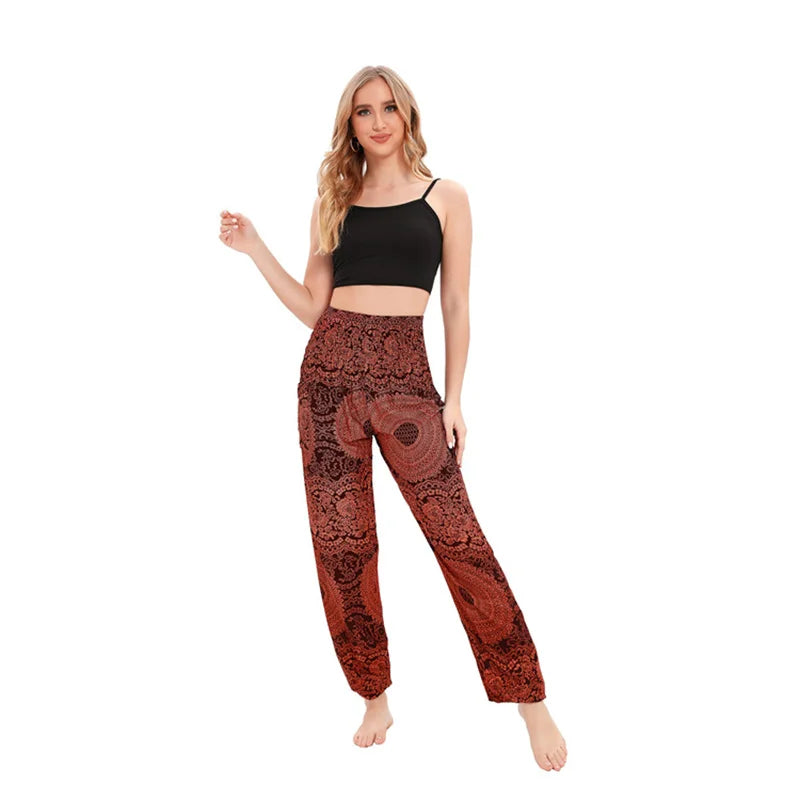 Yoga Hosen Frauen Hippie Harem Gedruckt Leggings Boho Hohe Taille Pantalone De Mujer Cintura Alta Calca Feminina Strand