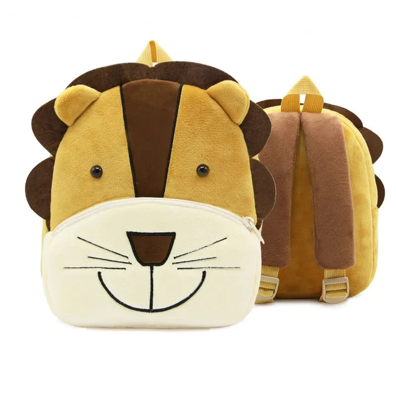 Cartoon Animal Kids Backpack Double Shoulder Plush Nursery Children Bag Customizable Printing Breathable Lightweight