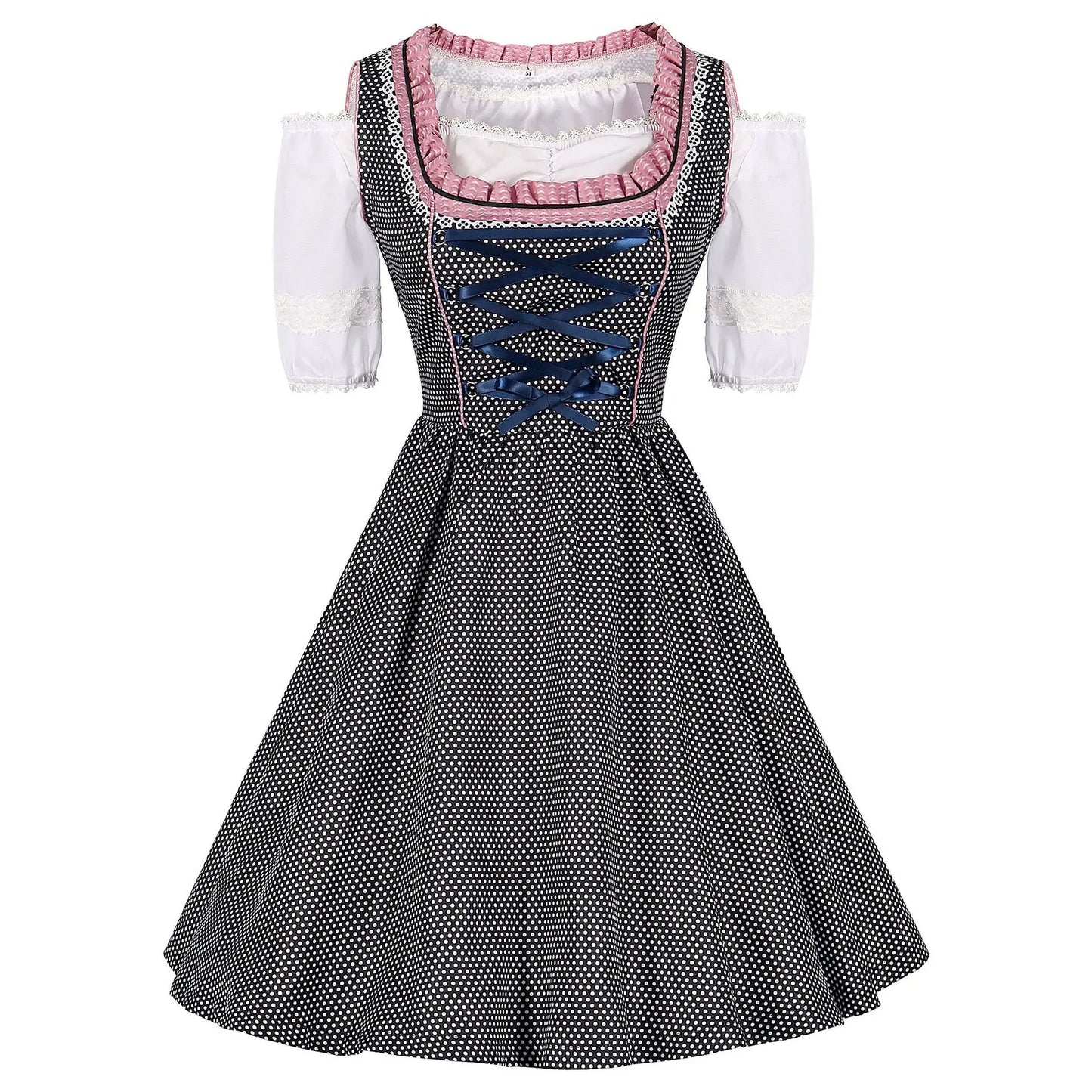 Rotes deutsches Oktoberfest-Trachtenkleid, Mädchen-Dirndlkleid, schulterfrei, Biermädchen-Kostüm, Halloween, Karneval, Cosplay, Partykleid