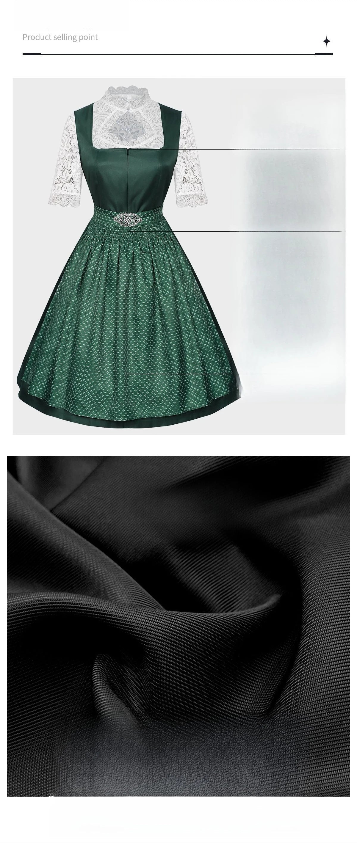 2025 Cosplay Kleid für Frauen Midi Rot Kostüm Kleid Oktoberfest Bier Maid Frauen Dirndl Kleid mit Spitze Schürze Mode Halloween