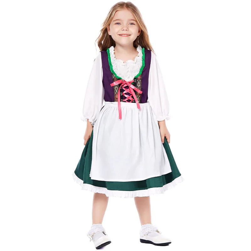Kinder Jungen Mädchen Oktoberfest Kostüme Bayerisches Dirndl Kleid Kinder Lederhosen Cosplay Karneval Party Halloween Kostüm