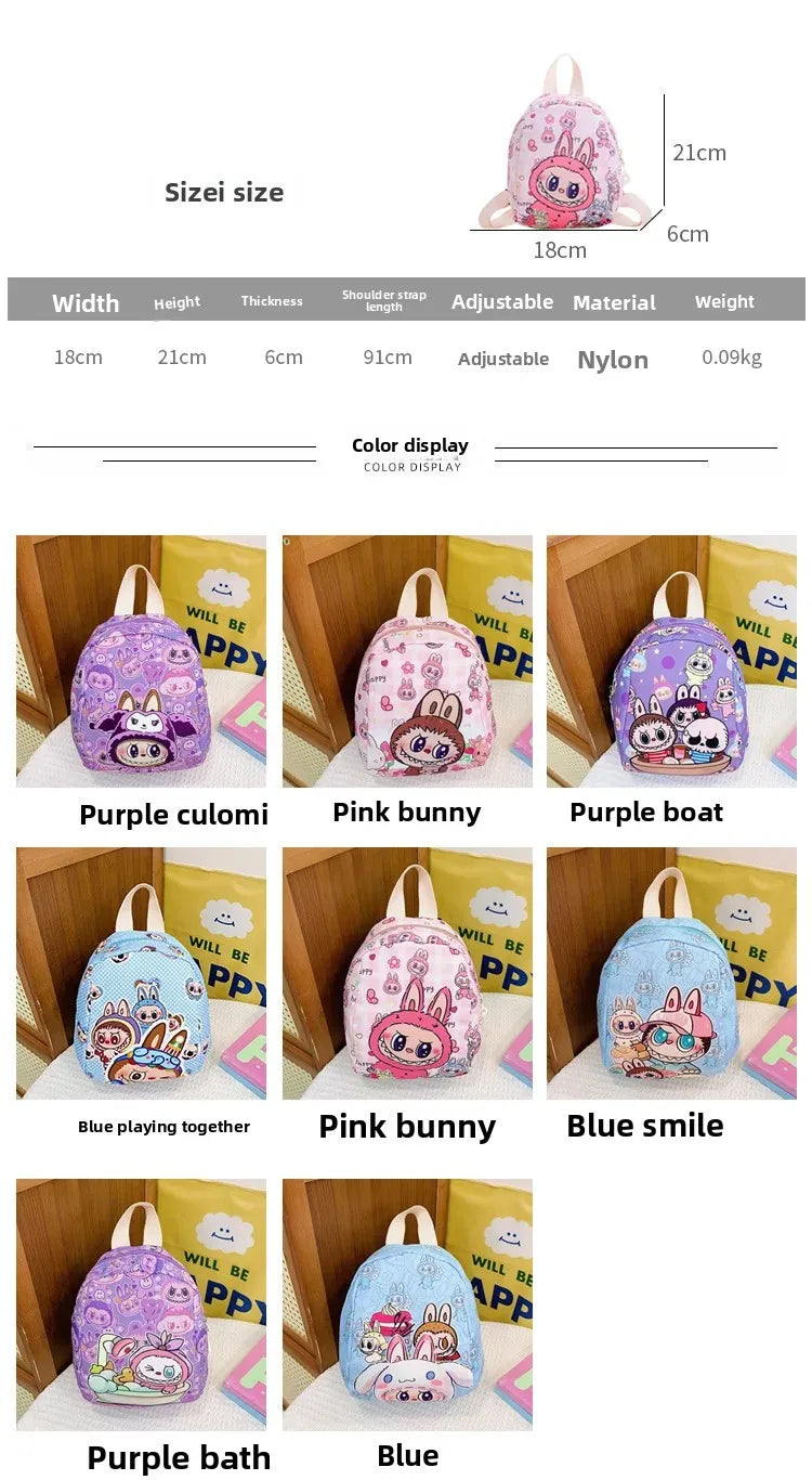 New Large Capacity Children's Backpack Cartoon Cute Primary School Bag Nursery Wear Resistant Double Shoulder Bag Nylon Material