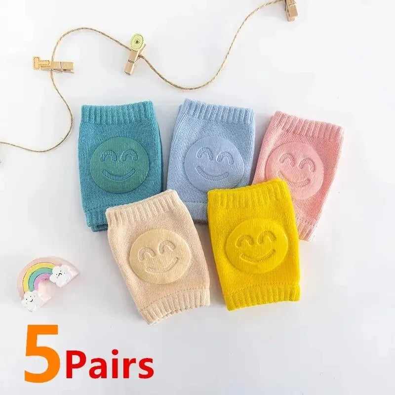 5 Paar Baby-Knieschützer für Kleinkinder, Krabbeln, rutschfest, solide, für Jungen und Mädchen, Ellenbogenpolster, Sicherheitsschutz, Kleinkind-Beinwärmer