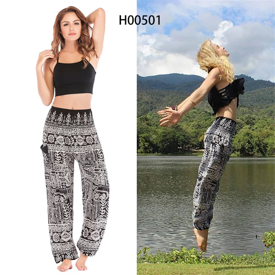 Yoga Hosen Frauen Hippie Harem Gedruckt Leggings Boho Hohe Taille Pantalone De Mujer Cintura Alta Calca Feminina Strand