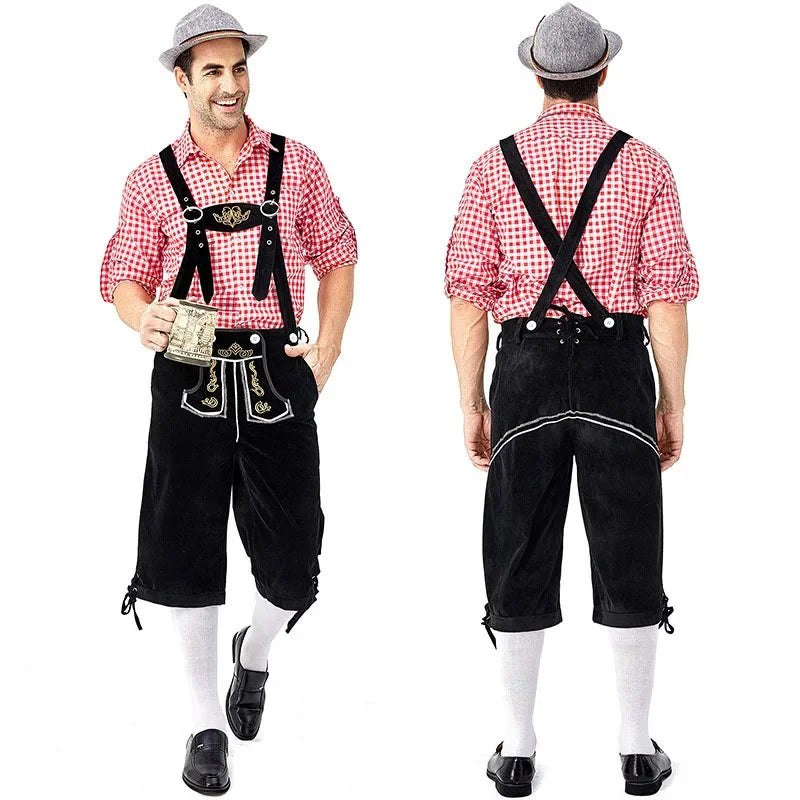 Männer Bayerisches Bier Männliches Hemd Strampler Shorts Set Cosplay Kostüm Deutsches Oktoberfest Kostüme Halloween Festival Party Outfit