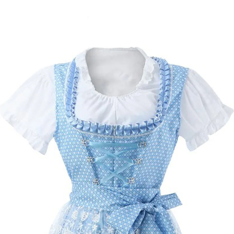 2023 Karneval Party Ball Frauen Kleid Kleidung Oktoberfest Kostüm Cosplay Phantasie Rock Dame Land Vintage Strappy Kleid Volle Größe