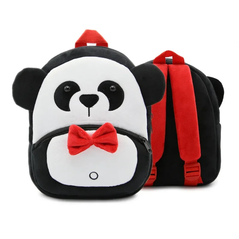 Cartoon Animal Kids Backpack Double Shoulder Plush Nursery Children Bag Customizable Printing Breathable Lightweight