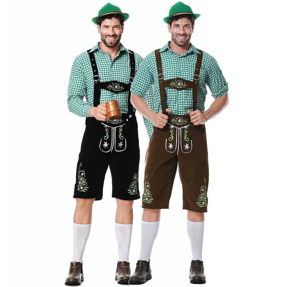 Herren Oktoberfest Kostüm Deutsches Oktoberfest Kneipen Barkeeper Outfit Biermann Kostüme Lederhosen Bayerisches Oktoberfest