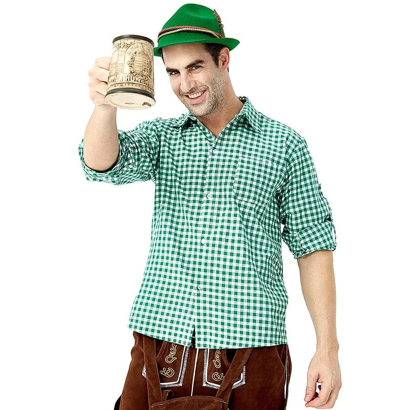 Männer Bayerisches Bier Männliches Hemd Strampler Shorts Set Cosplay Kostüm Deutsches Oktoberfest Kostüme Halloween Festival Party Outfit