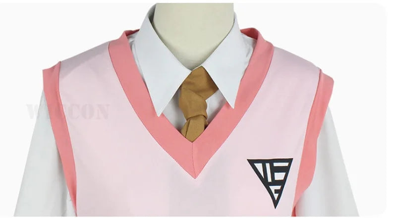 Anime Dangaronpa Kaede Akamatsu Cosplay Kostum Tank Top Kurzer Rock Faltenrock JK Schuluniform Halloween Party Set