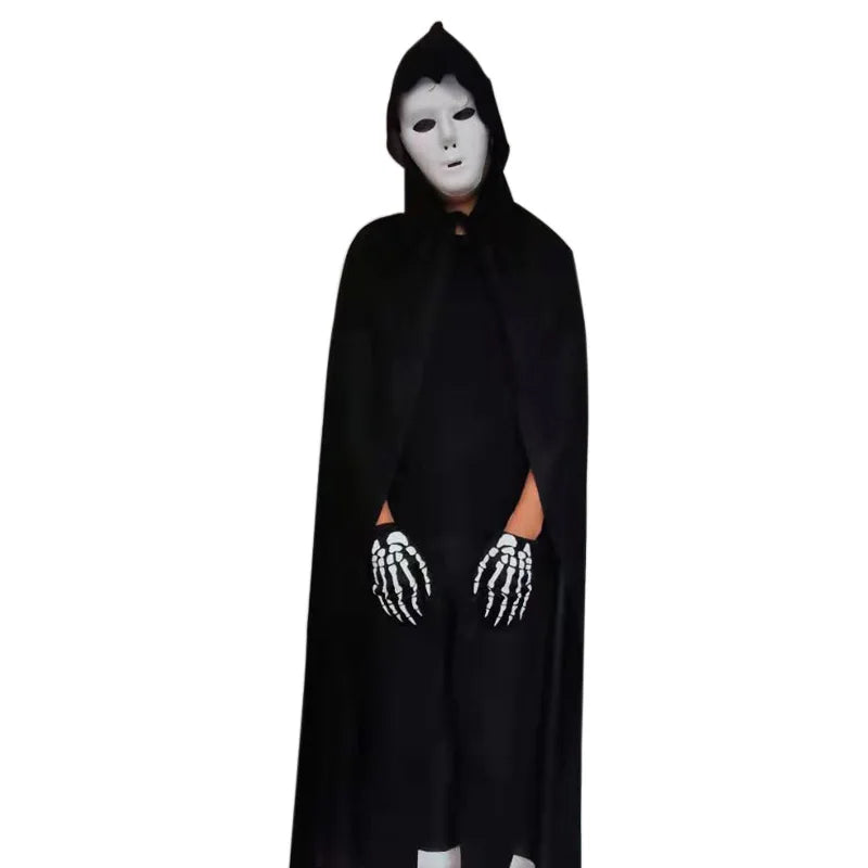 Erwachsene Kinder Halloween Dämon Geister Kostüm Dress Up Party Mann Frauen Schwarz Schrei Tod Dämon Sensenmann Cospaly Kleidung Ecoparty