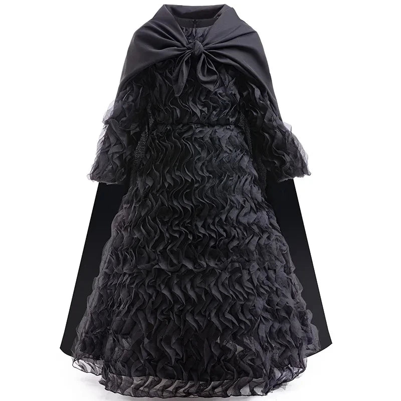 Neues böses Elphaba-Kleid, Halloween-Kostüm, Mädchen, Cosplay, Film, gleiches Kleid, 4–12 Jahre alt, schwarzes Kleid + Hut