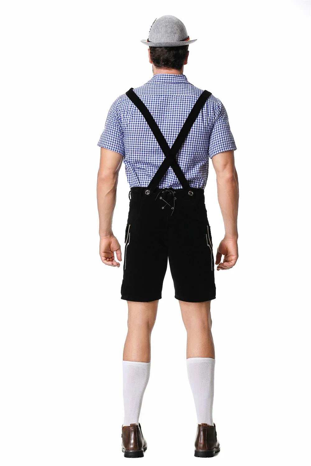 Bayerisches Oktoberfest Deutsches Bierkostüm Männliches Oktoberfest Lederhosenkostüm Bierhemd Hosenträgershorts Hut Cosplay Kostüme
