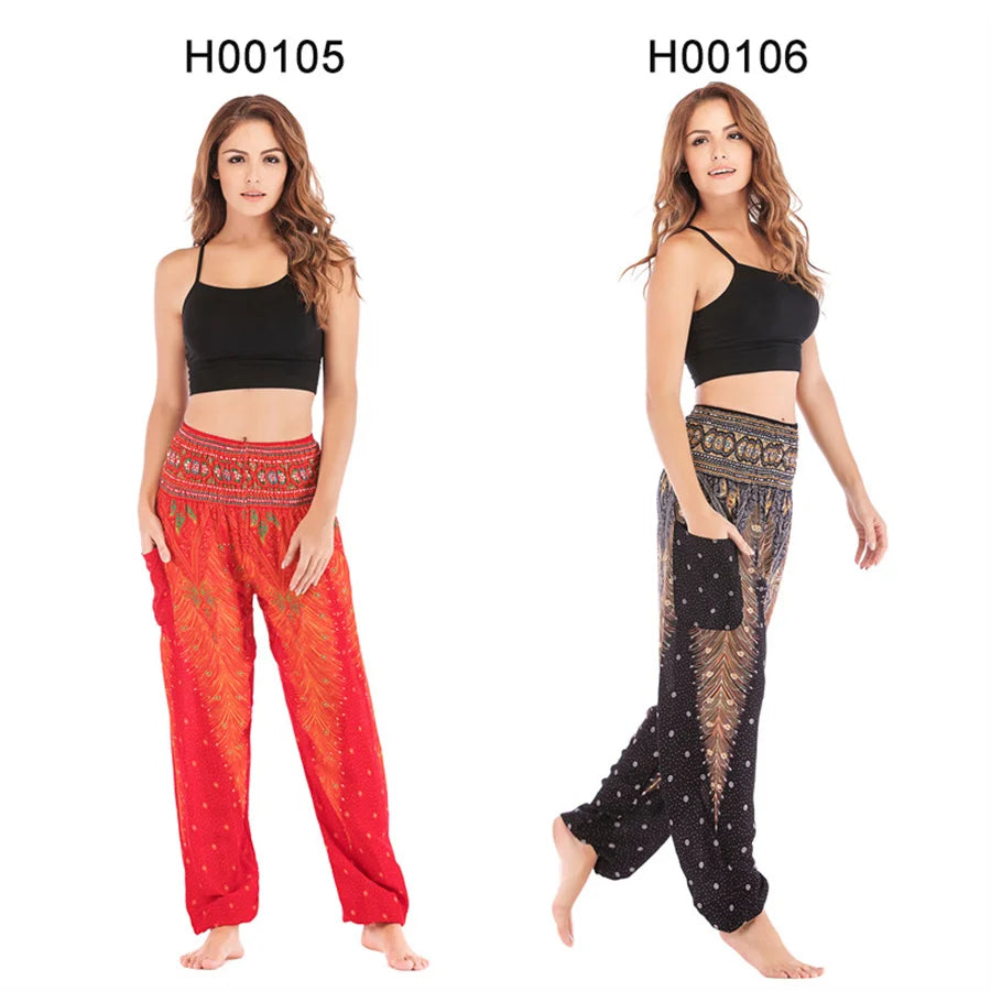 Yoga Hosen Frauen Hippie Harem Gedruckt Leggings Boho Hohe Taille Pantalone De Mujer Cintura Alta Calca Feminina Strand