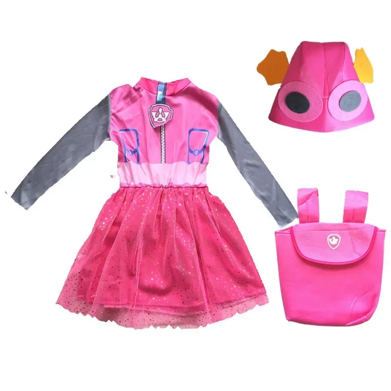 Anime Dog Patrol Kinder Tops Hosen Rucksack Hut Marshall Chase Skye Zuma Rubble Kinder Patrol Uniformen Halloween Cosplay Kostüm