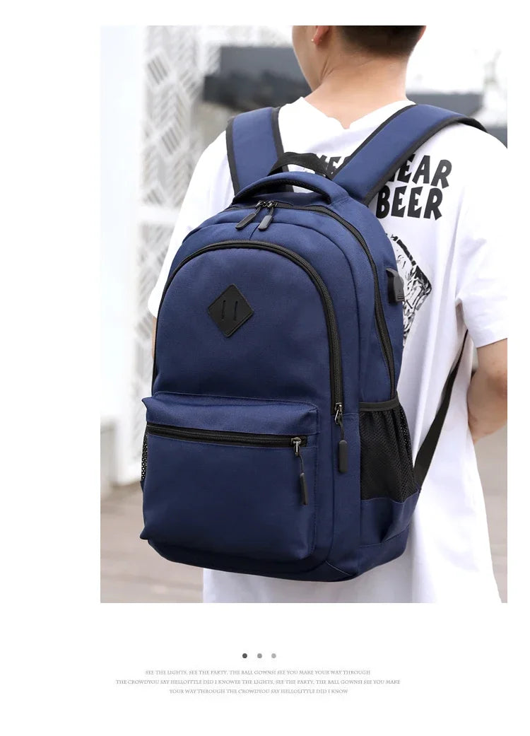 Solid Color Backpack Fashion Men Women Backpack High Capacity Schoolbags For Teenager Girls Boys Male Shoulder Bags