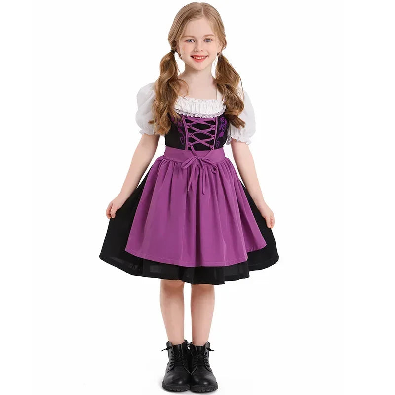 Kind Deutsches Dirndlkleid Bierfest Dienstmädchenkleid Oktoberfest Mädchenkostüm Cosplay Kostüm Partykleid