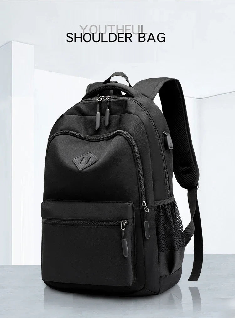 Solid Color Backpack Fashion Men Women Backpack High Capacity Schoolbags For Teenager Girls Boys Male Shoulder Bags