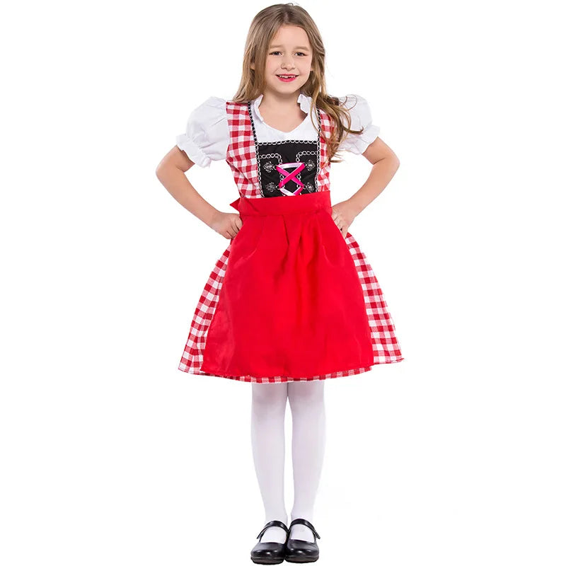Kinder Jungen Mädchen Oktoberfest Kostüme Bayerisches Dirndl Kleid Kinder Lederhosen Cosplay Karneval Party Halloween Kostüm
