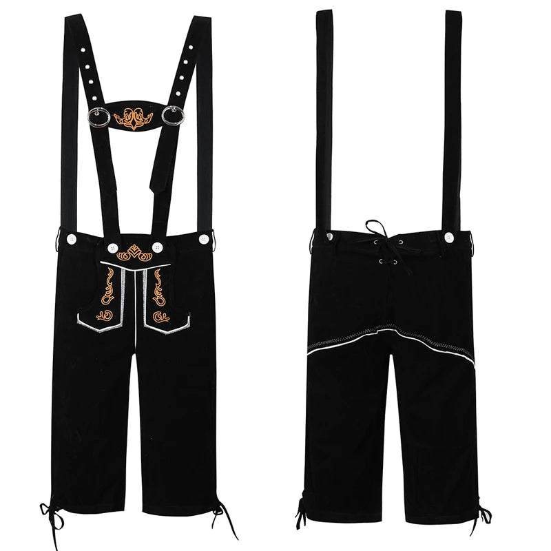 Männer Karneval Oktoberfest Kostüm Kariertes Hemd Lederhosen Outfit Cosplay Halloween Parade Bühnenshow Phantasie Partykleid