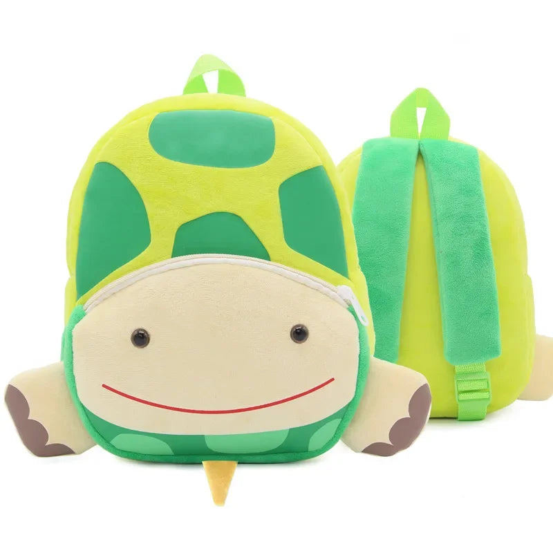 Cartoon Animal Kids Backpack Double Shoulder Plush Nursery Children Bag Customizable Printing Breathable Lightweight