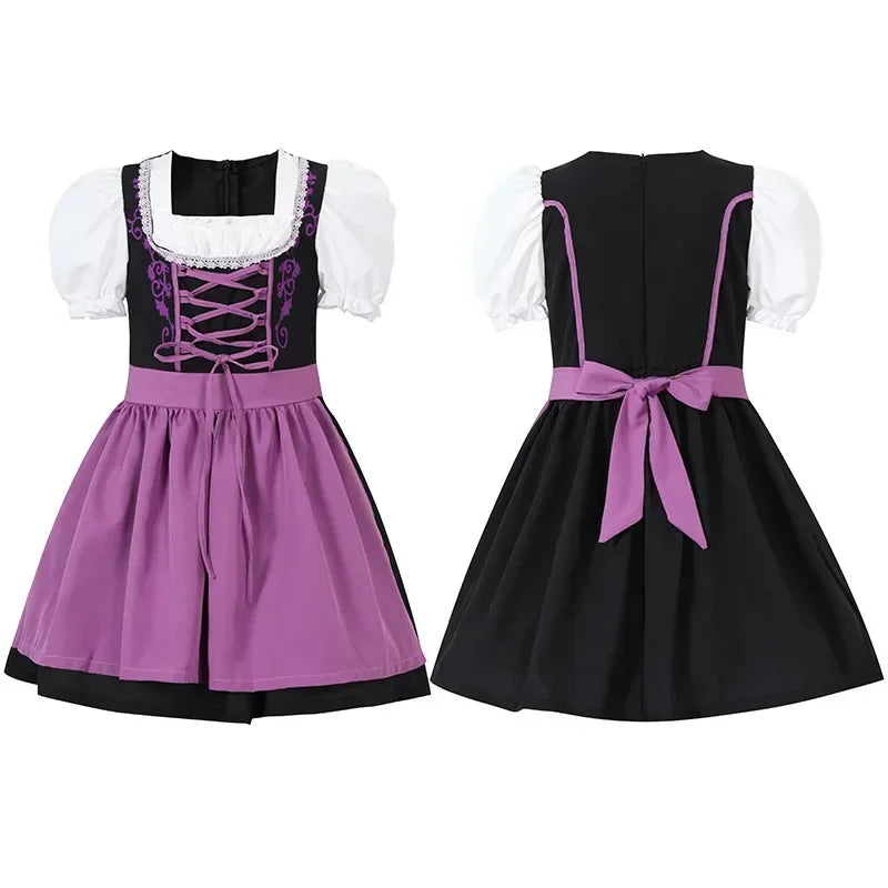Kind Deutsches Dirndlkleid Bierfest Dienstmädchenkleid Oktoberfest Mädchenkostüm Cosplay Kostüm Partykleid