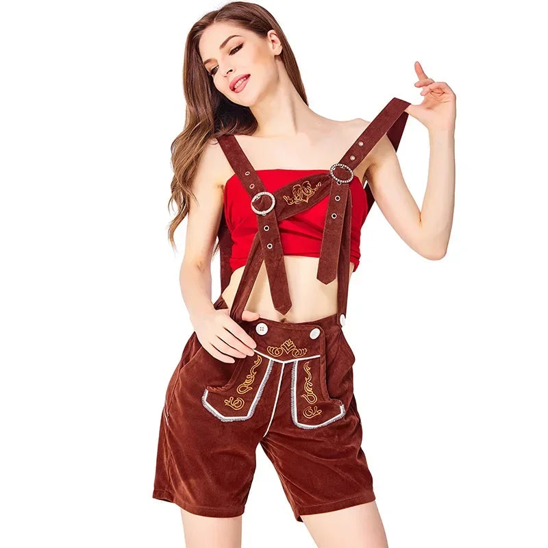 Oktoberfest-Kostüm für Erwachsene, Deutschland, Männer und Frauen, traditionelle bayerische Lederhosen, Shorts, Cosplay, Oktoberfest-Paare