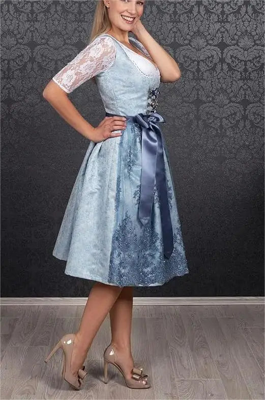 Deutsches Münchner Oktoberfest Biermädchen Dirndlkleid Bayerisches Traditionelles Karnevalsparty Wirtshaus Dirndl Kellnerin Cosplay Kostüm