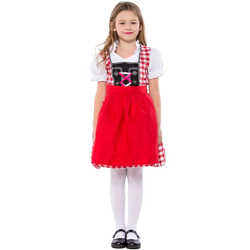 Kinder Jungen Mädchen Oktoberfest Kostüme Bayerisches Dirndl Kleid Kinder Lederhosen Cosplay Karneval Party Halloween Kostüm