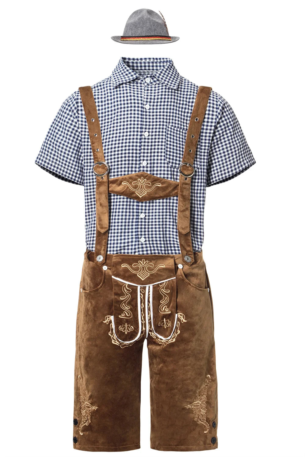 Mann Karneval Oktoberfest Kostüm Top Halfter Lederhosen Hut Bayerischer Barkeeper Halloween Cosplay Phantasie Partykleid