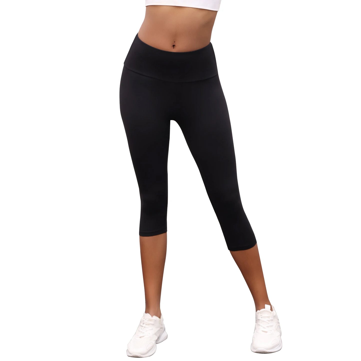 Caprihose mit hoher Taille für Damen, superweich, nicht durchsichtig, für Workout, Yoga, Push-Up, Fitnessstudio, Fitness, Laufen, sportliche Leggings