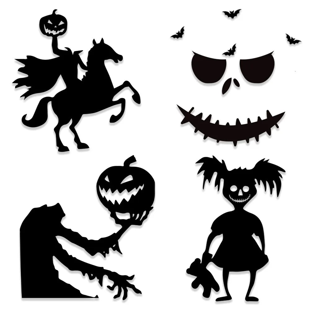 Halloween Dekoration Zimmertür Aufkleber Fenster Dekor Skelett Hand Kürbis DIY Teufel Hexenhut Glas Fenster Aufkleber Geist