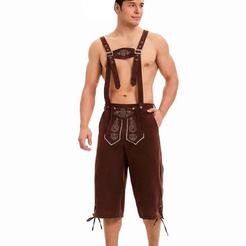 Mann Oktoberfest Kostüm Bayerische Lederhosen Bierfest Clubwear Kellner Outfit Cosplay Karneval Phantasie Party Kleid