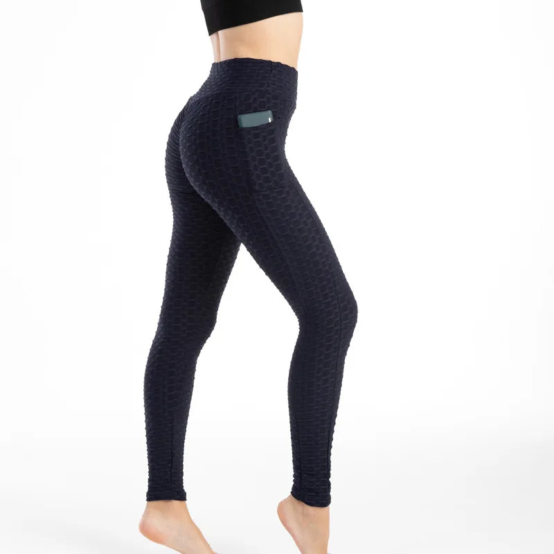 Frauen Mode Tasche Blase Hosen Stretchy Schlank Leggings Gym Laufen Radfahren Fitness Hosen Hohe Taille Hip Lift Leggings Weibliche