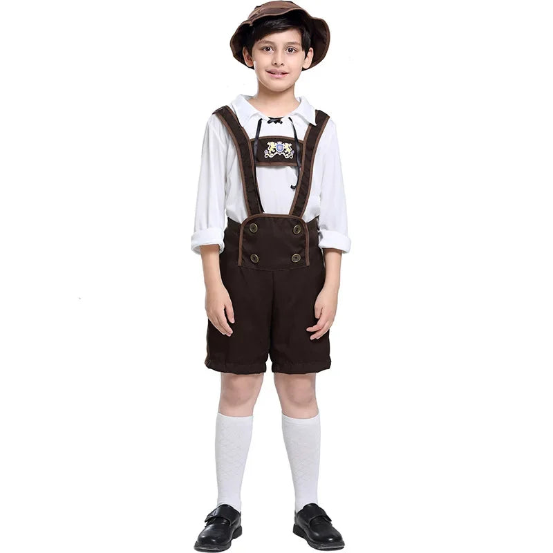 Kinder Jungen Mädchen Oktoberfest Kostüme Bayerisches Dirndl Kleid Kinder Lederhosen Cosplay Karneval Party Halloween Kostüm