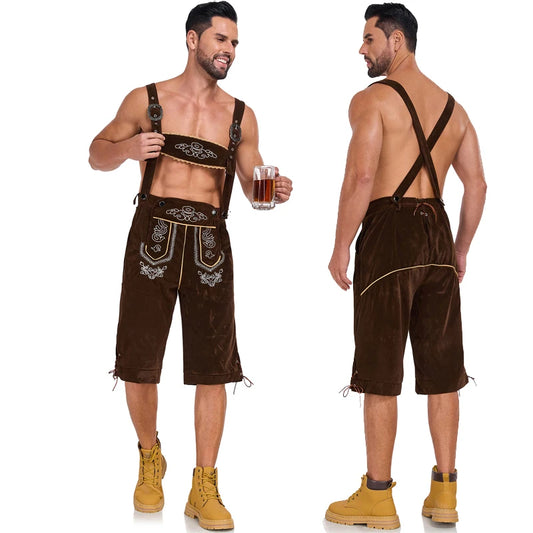 Mann Oktoberfest Kostüm Bayerische Lederhosen Bierfest Clubwear Kellner Outfit Cosplay Karneval Phantasie Party Kleid