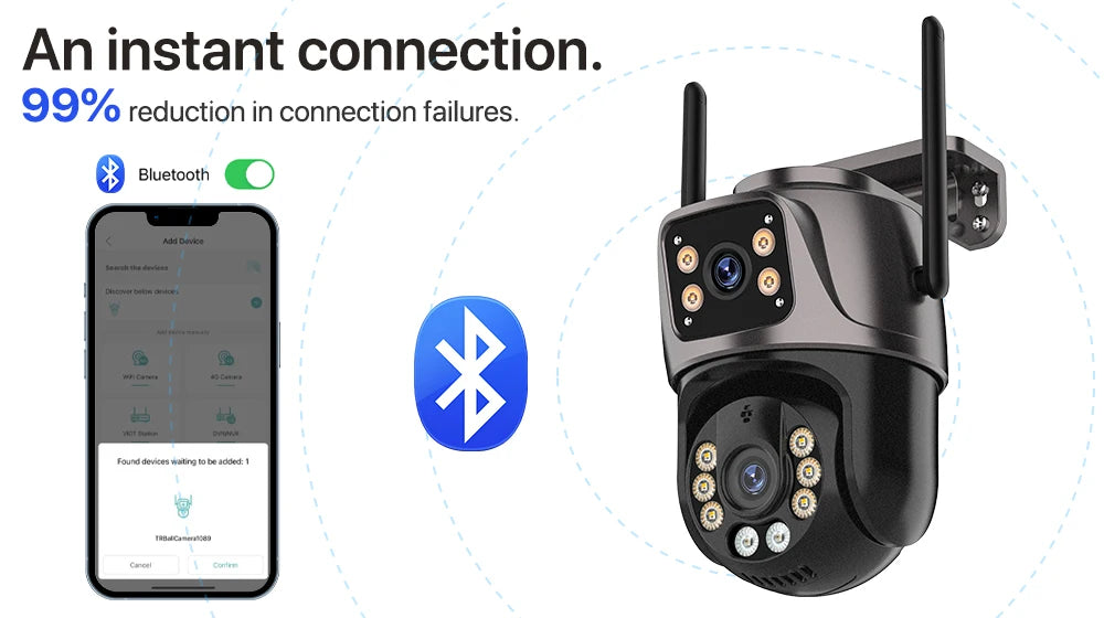 4K 8MP HD Wifi PTZ-Kamera für den Außenbereich, 4MP, Doppelobjektiv, Doppelbildschirm, AI-Auto-Tracking, IP-Kamera, CCTV, Audio-Videoüberwachung, P2P, iCSee