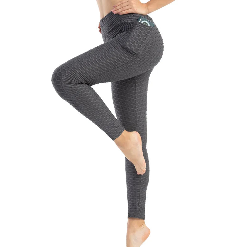 Frauen Mode Tasche Blase Hosen Stretchy Schlank Leggings Gym Laufen Radfahren Fitness Hosen Hohe Taille Hip Lift Leggings Weibliche