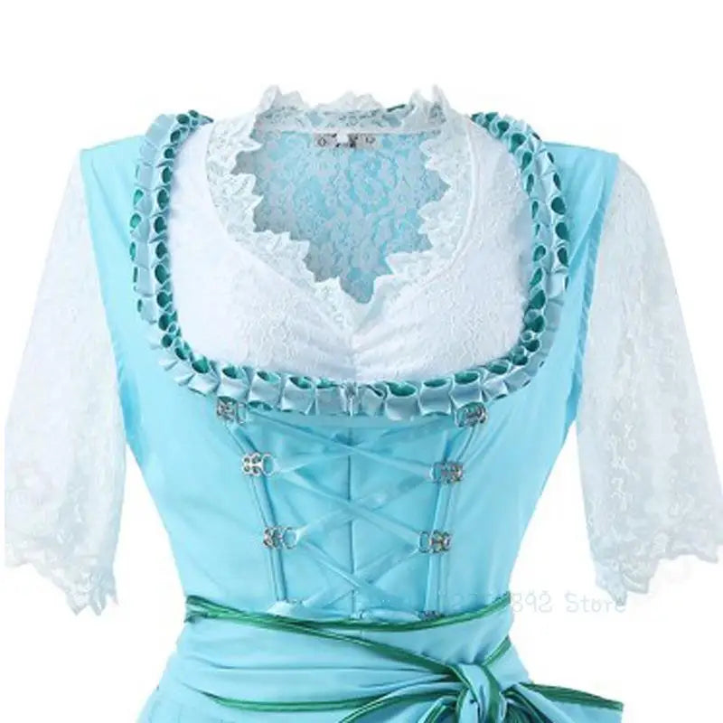 2023 Karneval Party Ball Frauen Kleid Kleidung Oktoberfest Kostüm Cosplay Phantasie Rock Dame Land Vintage Strappy Kleid Volle Größe