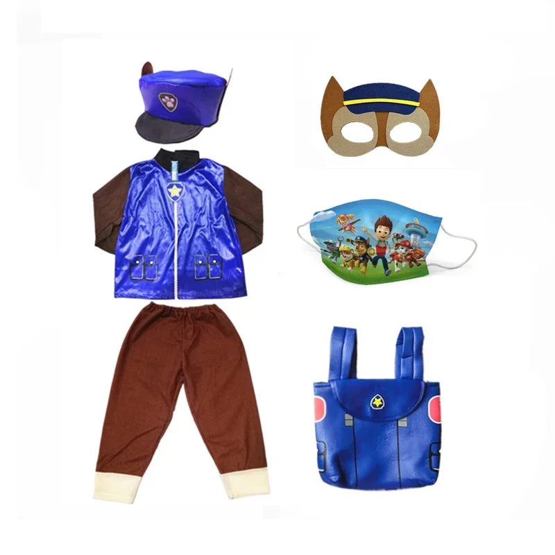 Anime Dog Patrol Kinder Tops Hosen Rucksack Hut Marshall Chase Skye Zuma Rubble Kinder Patrol Uniformen Halloween Cosplay Kostüm