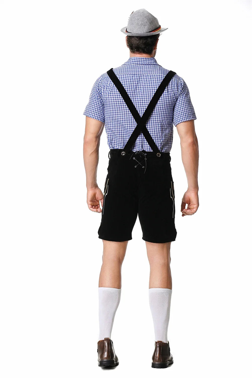 Bayerisches Oktoberfest Deutsches Bierkostüm Männliches Oktoberfest Lederhosenkostüm Bierhemd Hosenträgershorts Hut Cosplay Kostüme