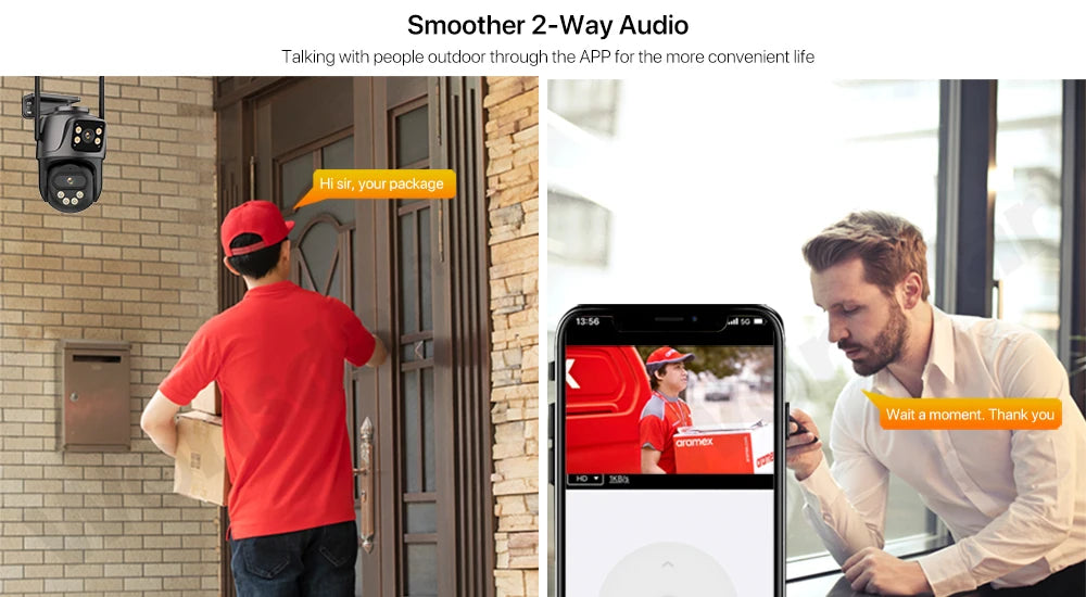 4K 8MP PTZ WIFI-Kamera Dual Lens Dual Screen IP-Kamera Outdoor 4MP HD Auto Tracking Sicherheitsschutz CCTV-Überwachung iCSee