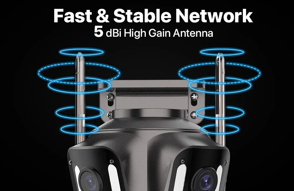 6K HD Outdoor Wifi PTZ Kamera Drei Objektiv 4K Dual Screen IP Kamera Auto Tracking Farbe Nacht Video Überwachung CCTV P2P iCsee