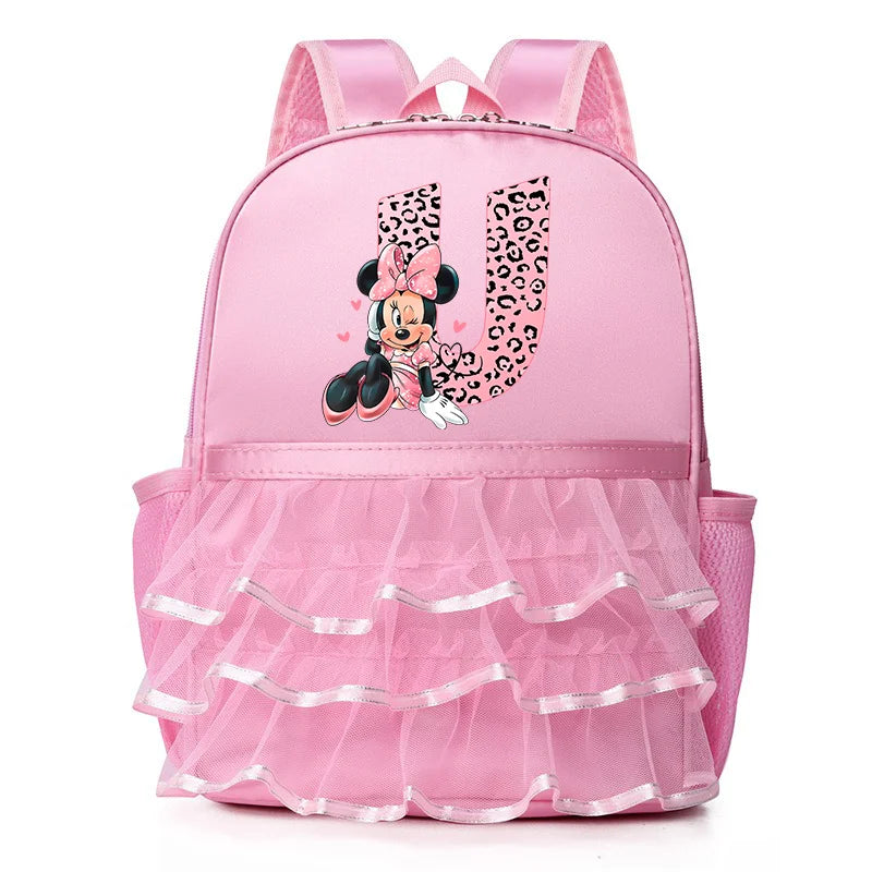 Minnie Mouse Children Kawaii Bag for Girl Dance Bag Kid Letter Pink Dancing Backpacks Girl Ballet Dance Bag Baby School Backpack